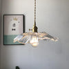 Nordic Flower Shape Glass Pendant Light with Copper Base for Elegant Home Decor
