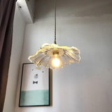 Nordic Flower Shape Glass Pendant Light with Copper Base for Elegant Home Decor