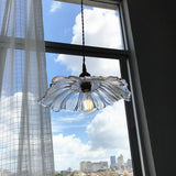 Nordic Flower Shape Glass Pendant Light with Copper Base for Elegant Home Decor