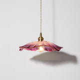 Nordic Flower Shape Glass Pendant Light with Copper Base for Elegant Home Decor