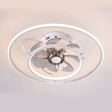 Modern Flush Mount Ceiling Fan with LED Light and Reversible Remote Control Motor for Living Room