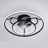 Modern Flush Mount Ceiling Fan with LED Light and Reversible Remote Control Motor for Living Room