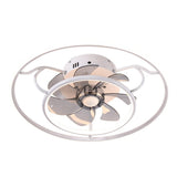 Modern Flush Mount Ceiling Fan with LED Light and Reversible Remote Control Motor for Living Room