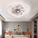 Modern Flush Mount Ceiling Fan with LED Light and Reversible Remote Control Motor for Living Room