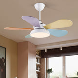 Modern Nordic Reversible Kids Ceiling Fan with LED Light and Remote Control for Bedroom
