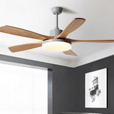 Nordic Dimmable LED Ceiling Fan with 6 Speed Remote Reversible Solid Wood Blades