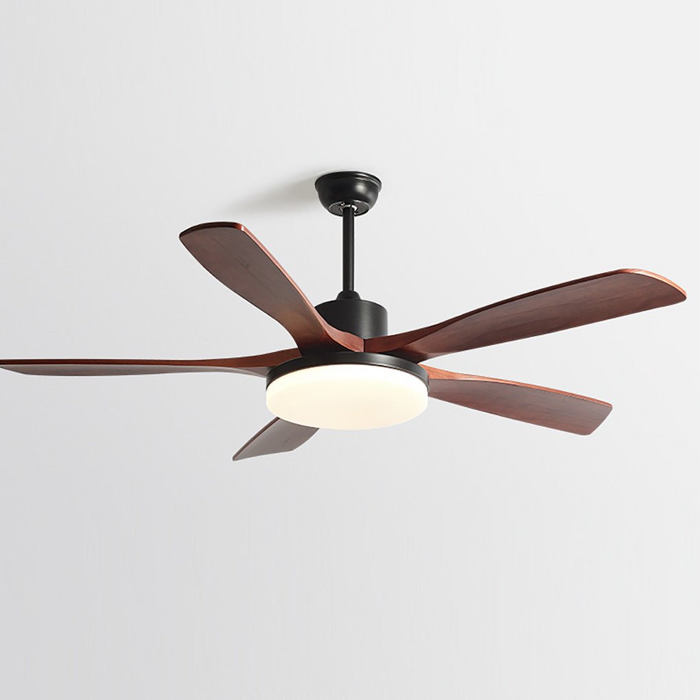 Nordic Dimmable LED Ceiling Fan with 6 Speed Remote Reversible Solid Wood Blades