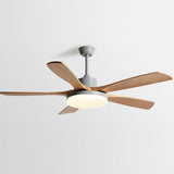 Nordic Dimmable LED Ceiling Fan with 6 Speed Remote Reversible Solid Wood Blades