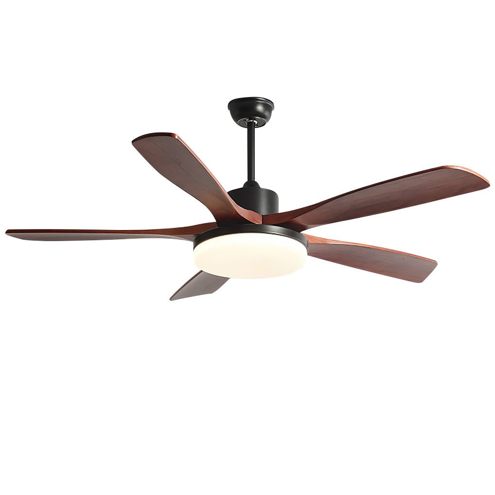 Nordic Dimmable LED Ceiling Fan with 6 Speed Remote Reversible Solid Wood Blades