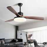 Nordic Dimmable LED Ceiling Fan with 6 Speed Remote Reversible Solid Wood Blades