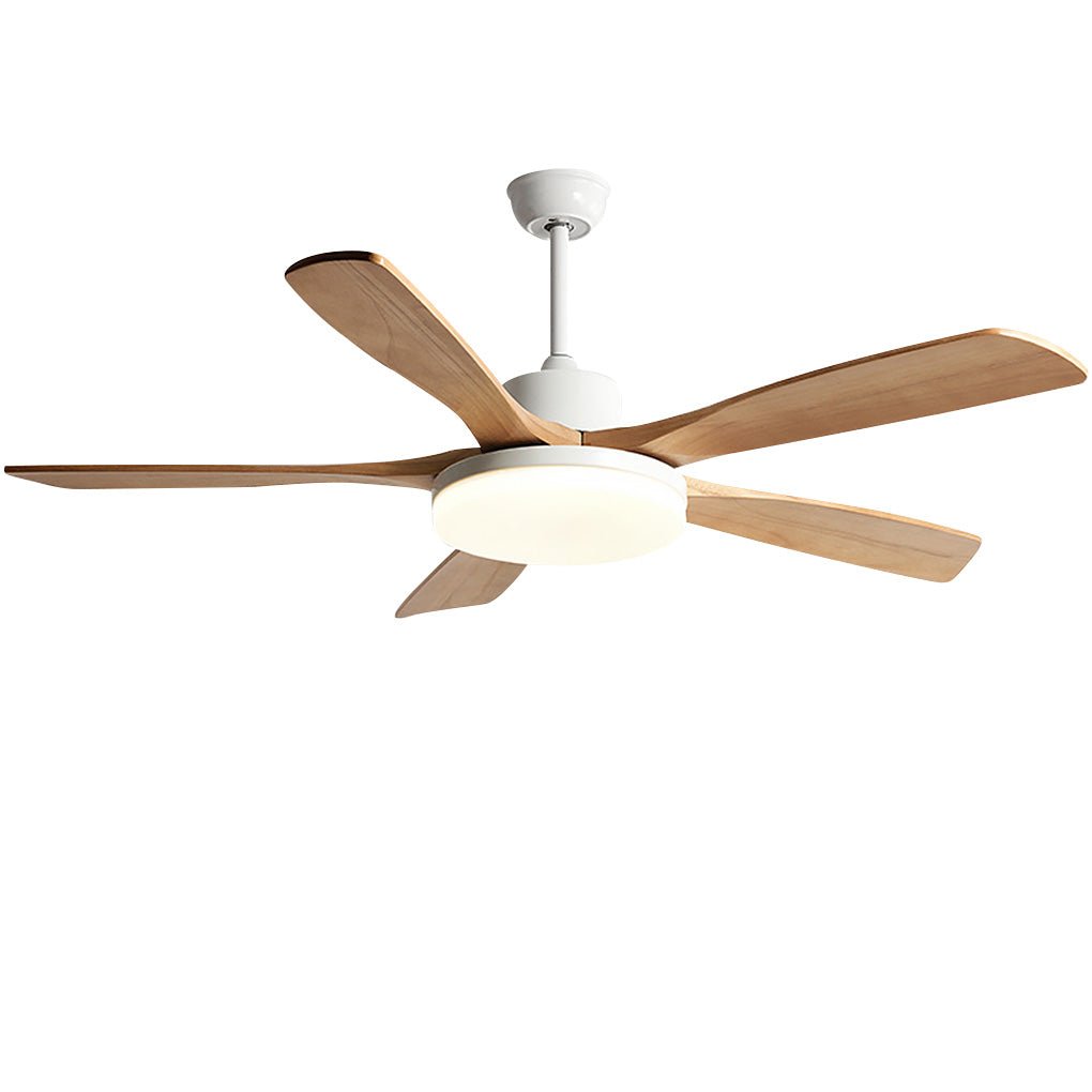 Nordic Dimmable LED Ceiling Fan with 6 Speed Remote Reversible Solid Wood Blades