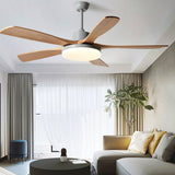 Nordic Dimmable LED Ceiling Fan with 6 Speed Remote Reversible Solid Wood Blades