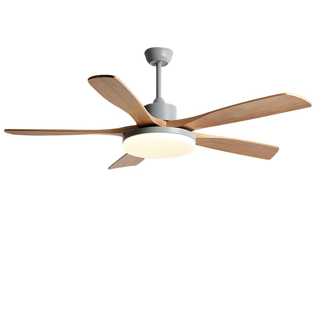 Nordic Dimmable LED Ceiling Fan with 6 Speed Remote Reversible Solid Wood Blades