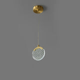 Nordic Geometric Acrylic Copper LED Pendant Light Modern Circular Hanging Ceiling Fixture