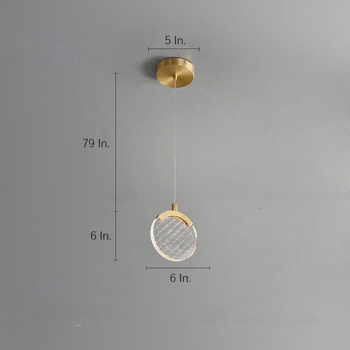 Nordic Geometric Acrylic Copper LED Pendant Light Modern Circular Hanging Ceiling Fixture
