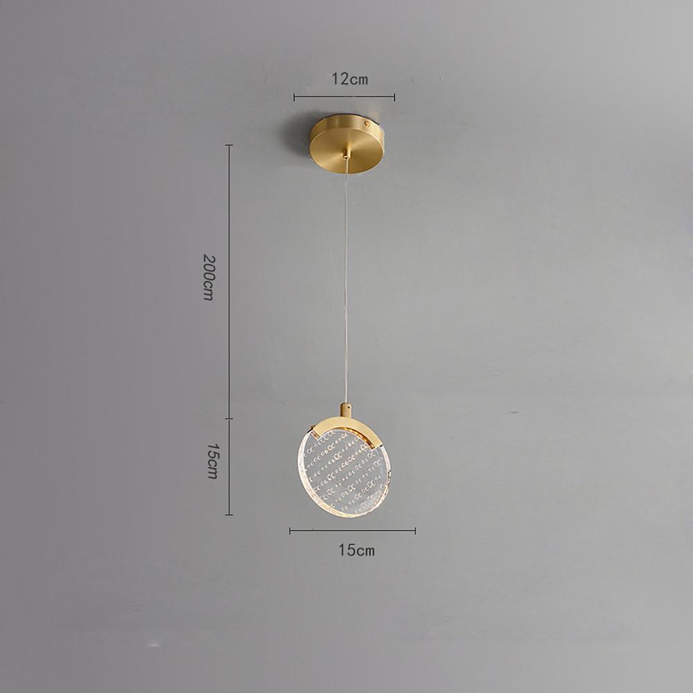 Nordic Geometric Acrylic Copper LED Pendant Light Modern Circular Hanging Ceiling Fixture