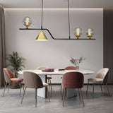 Nordic Glass Bubble LED Chandelier Modern Strip Cone Iron Pendant Light for Dining Room