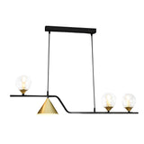 Nordic Glass Bubble LED Chandelier Modern Strip Cone Iron Pendant Light for Dining Room