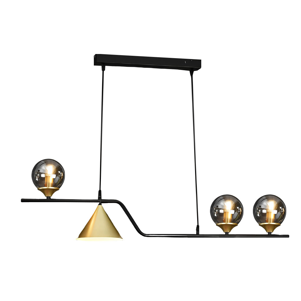 Nordic Glass Bubble LED Chandelier Modern Strip Cone Iron Pendant Light for Dining Room