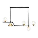 Nordic Glass Bubble LED Chandelier Modern Strip Cone Iron Pendant Light for Dining Room