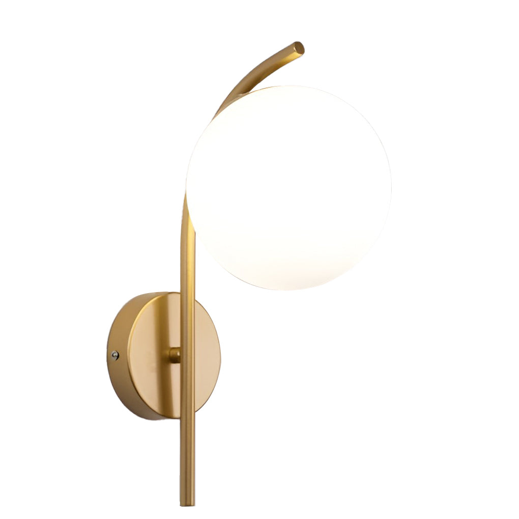 Nordic Glass Globe LED Wall Sconce Plug In Modern Indoor Wall Light for Living Room Gold