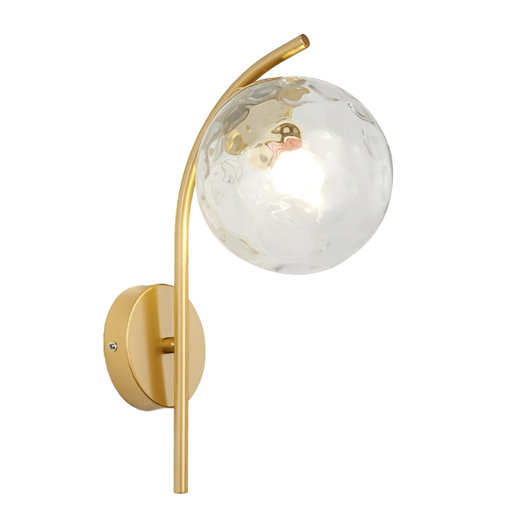 Nordic Glass Globe LED Wall Sconce Plug In Modern Indoor Wall Light for Living Room Gold