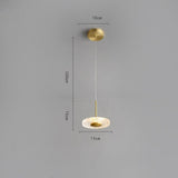 Nordic Gold Circular LED Pendant Light Modern Copper and Acrylic Hanging Ceiling Lamp
