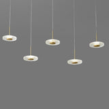 Nordic Gold Circular LED Pendant Light Modern Copper and Acrylic Hanging Ceiling Lamp