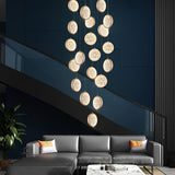 Nordic Gold Round Acrylic Chandelier Modern 3 Step Dimming Hanging Ceiling Light for Dining Room