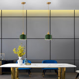 Nordic Green Glass Pendant Light with Copper Base Retro Emerald Hanging Lamp for Dining Room