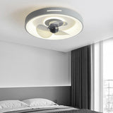 Silent Inverter Ceiling Fan with Dimmable LED Light Ultra Thin Flush Mount Fixture for Bedroom