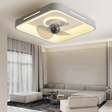 Silent Inverter Ceiling Fan with Dimmable LED Light Ultra Thin Flush Mount Fixture for Bedroom