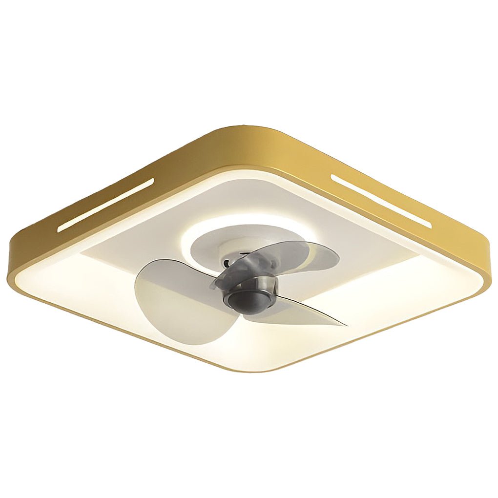 Silent Inverter Ceiling Fan with Dimmable LED Light Ultra Thin Flush Mount Fixture for Bedroom
