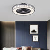 Modern Nordic Bladeless Ceiling Fan with Stepless Dimming Integrated LED Flush Mount Light Lamp