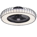 Modern Nordic Bladeless Ceiling Fan with Stepless Dimming Integrated LED Flush Mount Light Lamp