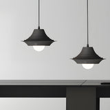 Nordic Iron Hat Pendant Light Modern Striped 3 Step Dimming Ceiling Hanging Lamp