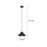 Nordic Iron Hat Pendant Light Modern Striped 3 Step Dimming Ceiling Hanging Lamp