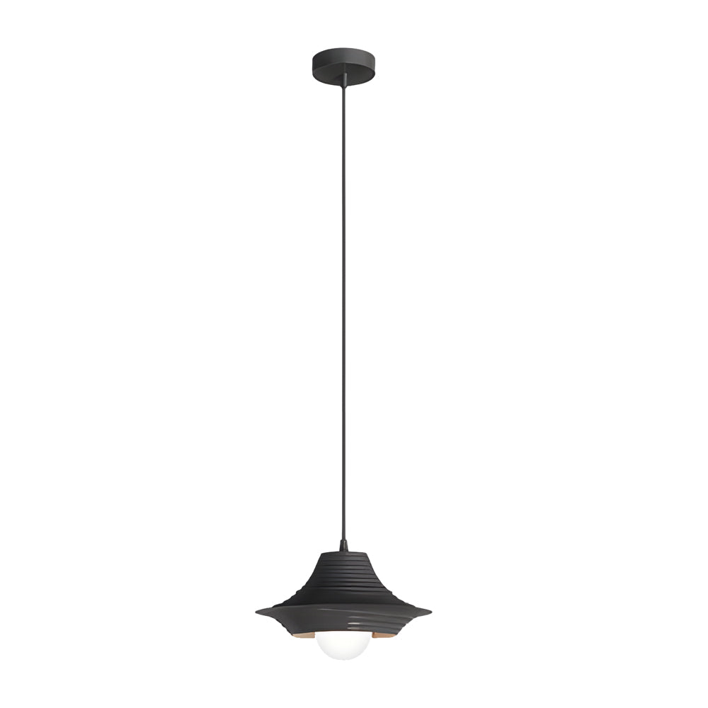 Nordic Iron Hat Pendant Light Modern Striped 3 Step Dimming Ceiling Hanging Lamp