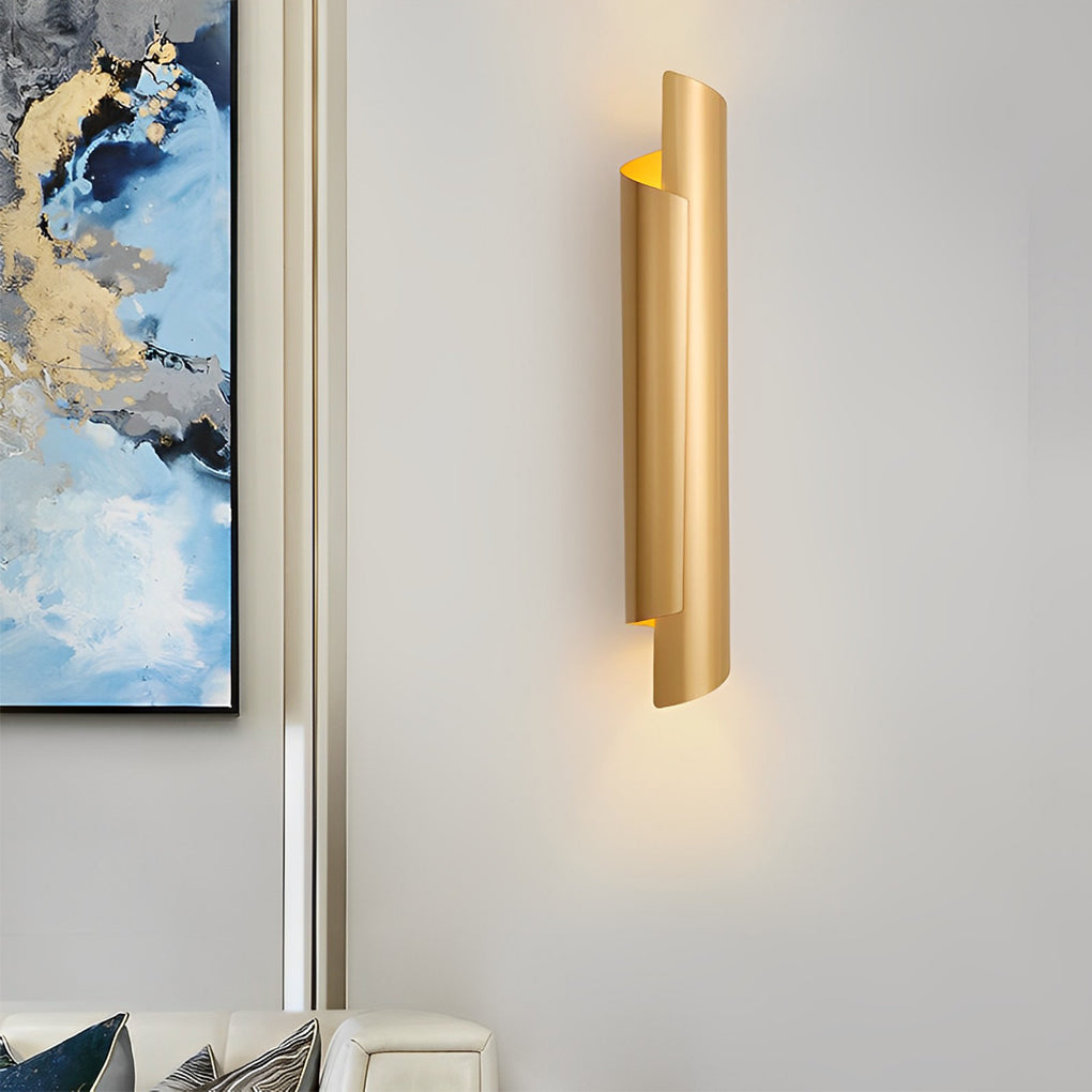 Nordic LED Metal Wall Sconce Lamp with Up and Down Lighting for Modern Interior Living Spaces