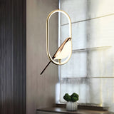 Nordic Magpie Bird LED Ring Pendant Light for Dining Room and Kitchen Island in Gold and Black