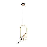 Nordic Magpie Bird LED Ring Pendant Light for Dining Room and Kitchen Island in Gold and Black