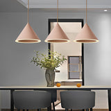 Nordic Minimalist Conical LED Pendant Light Colorful Macaron Kitchen Island Hanging Lamp