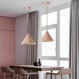 Nordic Minimalist Conical LED Pendant Light Colorful Macaron Kitchen Island Hanging Lamp