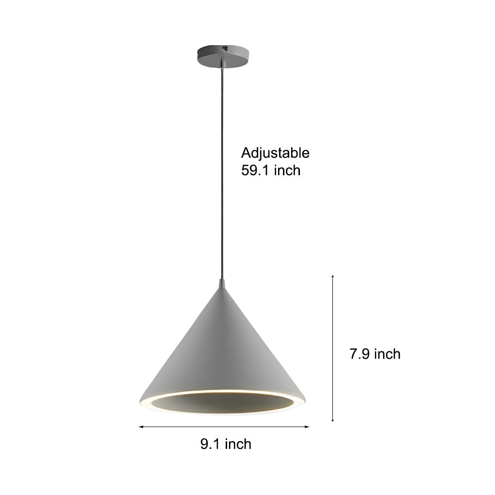Nordic Minimalist Conical LED Pendant Light Colorful Macaron Kitchen Island Hanging Lamp
