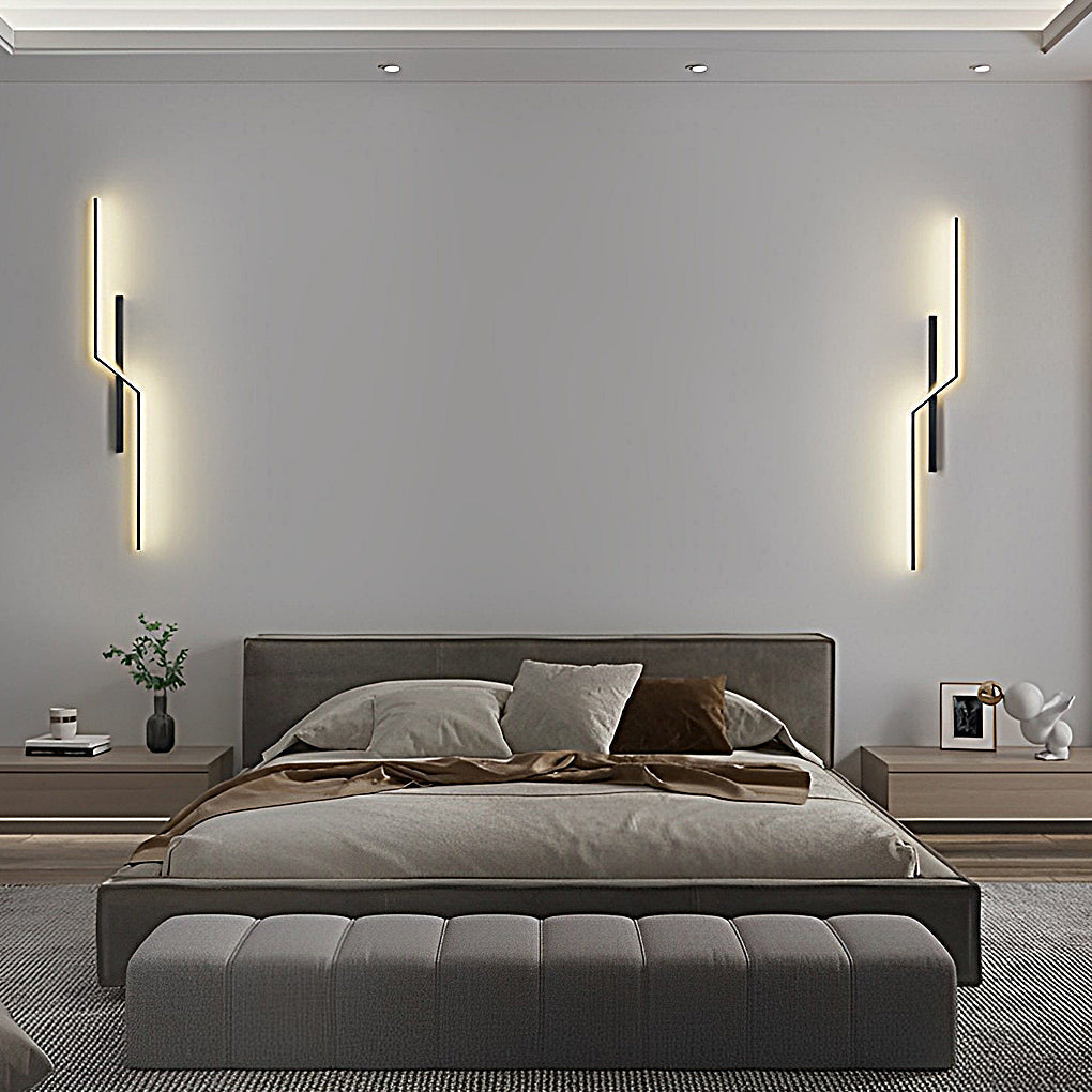 Nordic Minimalist Linear LED Wall Sconce Modern Creative Lighting for Home Decor