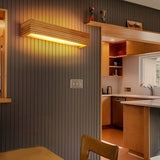 Nordic Minimalist Wood LED Vanity Light Waterproof Rectangular Wall Mounted Sconce
