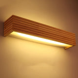 Nordic Minimalist Wood LED Vanity Light Waterproof Rectangular Wall Mounted Sconce
