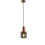 Nordic Modern Cylindrical Glass Pendant Light Industrial Metal Hanging Fixture for Dining Room Kitchen
