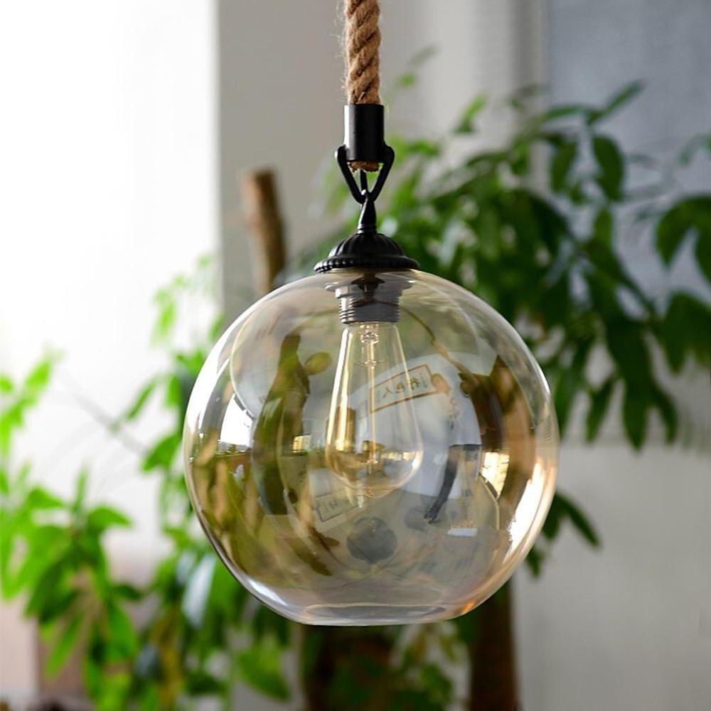 Nordic Modern Electroplated Glass Globe Pendant Light LED Ceiling Chandelier for Dining Room Kitchen