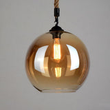 Nordic Modern Electroplated Glass Globe Pendant Light LED Ceiling Chandelier for Dining Room Kitchen